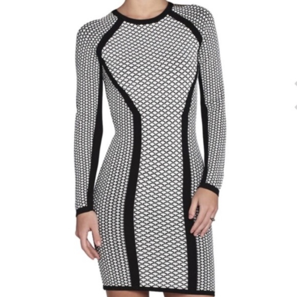 Bcbgmaxazria Elizabeth bodycon knit dress jacquard